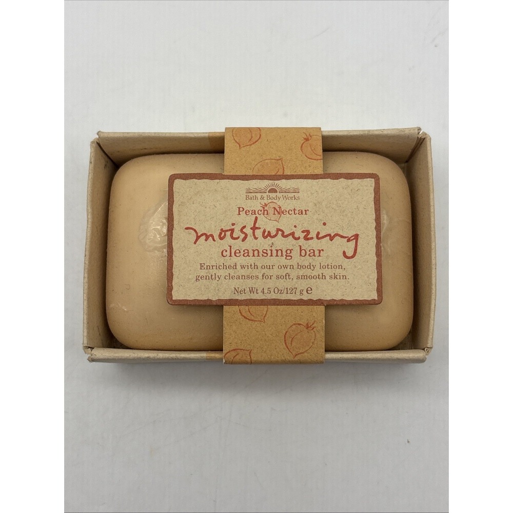 Bath & Body Works Peach Nectar Moisturizing Cleansing Bar Soap Sealed 4.5oz Disc
